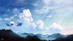  beere blue_sky clouds cloudy_sky day forest hill nature no_humans original outdoors scenery signature sky sunlight 