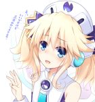  1girl blonde_hair blue_eyes doria_(5073726) hat histoire necktie neptune_(series) short_hair twintails wings 