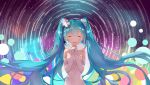  1girl aqua_hair hatsune_miku long_hair solo twintails very_long_hair vocaloid yong_mei-uta 