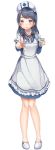  1girl black_hair blue_eyes blush braid full_body hat kelly_0w0 knees_touching long_hair looking_at_viewer mentholatum mentholatum_girl nurse nurse_cap parted_lips pointing pointing_at_viewer shoes standing white_shoes 