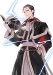  1boy black_hair book brown_eyes capelet fire_emblem fire_emblem:_thracia_776 fire_emblem_heroes gloves looking_at_viewer magic male_focus reinhardt_(fire_emblem) solo transparent_background 