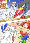  battle bisharp china_dress chinese_clothes comic commentary_request crossover dress highres hong_meiling infernape noel_(noel-gunso) pokemon pokemon_(creature) shiny touhou translation_request 