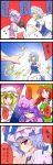  4koma absurdres bat_wings china_dress chinese_clothes comic commentary_request dress flandre_scarlet highres hong_meiling izayoi_sakuya noel_(noel-gunso) patchouli_knowledge remilia_scarlet touhou translation_request wings 