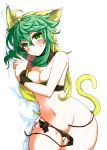  1girl ahoge animal_ears archer_of_red blonde_hair blush breasts cat_ears fate/apocrypha fate/grand_order fate_(series) green_eyes green_hair highres long_hair looking_at_viewer multicolored_hair navel ryuuri_(aoithigo) solo swimsuit tail two-tone_hair 