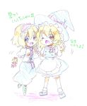  bad_id blonde_hair blue_eyes braid chibi hairband hat kirisame_marisa kona kona_(canaria) lowres shanghai shanghai_doll short_hair touhou translated witch_hat 