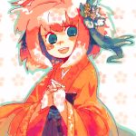  flower hakama japanese_clothes lowres original red_hair redhead smile 