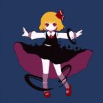  1girl blonde_hair chaba_(hortensia) darkness hair_ribbon outstretched_arms red_eyes ribbon rumia short_hair solo spread_arms touhou 