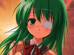  green_eyes green_hair hoshino_yachiho noberuge school_uniform serafuku sunset yoshiharu 