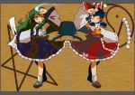  chaba_(hortensia) hakurei_reimu kochiya_sanae symmetry touhou 