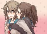  bad_id blush chashibu genderswap hug koizumi_itsuki koizumi_itsuki_(female) kyonko multiple_girls school_uniform serafuku suzumiya_haruhi_no_yuuutsu yuri 