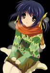  breath brown_eyes clannad scarf short_hair sunohara_mei twintails winter_clothes 