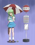  hinoshita_hikari kochiya_sanae rain school_uniform serafuku touhou umbrella 