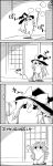  4koma bow broom cirno cleaning comic commentary_request cup daruma_doll dustcloth duster greyscale hair_bow hat hat_bow highres ice ice_wings kirisame_marisa kneeling long_hair monochrome polishing short_hair smile sparkle sweeping tani_takeshi touhou translation_request wings witch_hat yukkuri_shiteitte_ne 