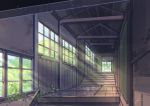  commentary_request day hallway indoors niko_p no_humans scenery stairs sunlight window wooden_floor wooden_wall 