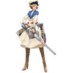  full_body hammer_and_sickle official_art salmon88 short_hair simple_background solo standing tagme victory_belles voykov_(victory_belles) weapon 