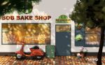  artist_name bakery door english flower highres inika menu_board moped no_humans original plant potted_plant scenery shop window 