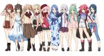  6+girls absurdres bangs beret blonde_hair blue_eyes blue_hair boots braid casual contemporary dress glasses gradient_hair green_hair hair_between_eyes hair_flaps hair_ornament hairband hairclip harusame_(kantai_collection) hat headphones highres jacket japanese_clothes kantai_collection kawakaze_(kantai_collection) light_brown_hair long_hair low_twintails multicolored_hair multiple_girls murasame_(kantai_collection) necktie nyum pantyhose parted_bangs pink_hair plaid plaid_skirt red_eyes red_hairband samidare_(kantai_collection) scarf shigure_(kantai_collection) shiratsuyu_(kantai_collection) short_hair shorts side_ponytail silver_hair single_braid skirt suzukaze_(kantai_collection) swept_bangs twintails umikaze_(kantai_collection) very_long_hair white_hair yamakaze_(kantai_collection) yuudachi_(kantai_collection) 