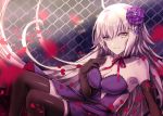  ahoge bare_shoulders blonde_hair fate/grand_order fate_(series) flower hair_flower hair_ornament headpiece jeanne_alter long_hair looking_at_viewer ruler_(fate/apocrypha) smile yellow_eyes 