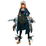  black_pants blue_coat blue_eyes braid cannon full_body hand_in_pocket hnlms_de_ruyter looking_at_viewer machinery official_art one_eye_closed orange_hair pants rigging salmon88 sidelocks simple_background solo standing twin_braids victory_belles white_background 