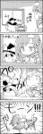  /\/\/\ 1girl 4koma arms_up bow bucket comic commentary_request crossed_bandaids detached_sleeves directional_arrow frog_hair_ornament greyscale hair_bobbles hair_bow hair_ornament hair_tubes hat hat_bow highres kirisame_marisa kisume kochiya_sanae long_hair monochrome smile snake_hair_ornament sweat tani_takeshi touhou translation_request twintails wide_sleeves window witch_hat yukkuri_shiteitte_ne 