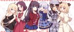  6+girls :d ;) bangs blonde_hair blue_eyes blunt_bangs brown_eyes brown_hair capelet dress frills hat highres iijima_yun kisachi lavender_hair long_hair looking_at_viewer miniskirt multiple_girls new_game! off_shoulder one_eye_closed open_mouth overalls plaid plaid_dress plaid_shirt pleated_dress pleated_skirt poncho ponytail purple_hair shinoda_hajime shirt short_dress short_hair skirt smile striped striped_shirt suzukaze_aoba takimoto_hifumi tooyama_rin twintails v very_long_hair violet_eyes yagami_kou 
