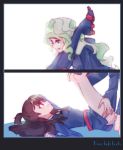  2girls bare_legs boots couple diana_cavendish kagari_atsuko legs_up little_witch_academia milk_puppy multiple_girls yuri 