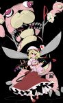  commentary_request crossover duel_monster flandre_scarlet frightfur_bear highres long_skirt scissors skirt stuffed_animal stuffed_toy takeu teddy_bear touhou yu-gi-oh! 