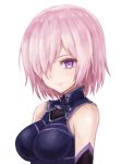 1girl breasts detached_sleeves fate/grand_order fate_(series) hair_over_one_eye looking_at_viewer mash_kyrielight medium_breasts mukou_himuka pink_hair shielder_(fate/grand_order) short_hair solo upper_body violet_eyes