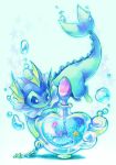 air_bubble blue_eyes bottle bubble chains ibui_matsumoto no_humans pokemon pokemon_(creature) solo star vaporeon 