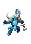  1boy absurdres armor blaster_master_zero full_body helmet highres horned_helmet male_focus natsume_yuji official_art shovel shovel_knight shovel_knight_(character) simple_background solo white_background worktool 