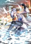  1girl adsoutoart bird blue_eyes breasts glyph highres medium_breasts rapier rwby sword tagme weapon white_hair winter_schnee 