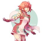 1girl elbow_gloves fire_emblem fire_emblem_if gloves hinoka_(fire_emblem_if) looking_at_viewer redhead scarf simple_background smile solo 