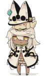  1girl chibi dark_skin dog guilty_gear hat lowres negi_(kyouki-beya) ramlethal_valentine solo white_hair yellow_eyes 