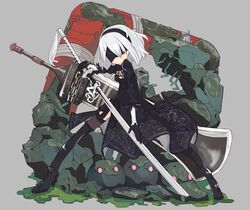  1girl nier_(series) nier_automata solo steins_schwanz yorha_no._2_type_b 