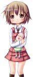  brown_hair doll hidamari_sketch putin school_uniform short_hair usavich yuno 