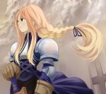  armor blonde_hair braid final_fantasy final_fantasy_tactics gloves hands_on_hilt kotetsu_motoya long_hair single_braid solo sword weapon 