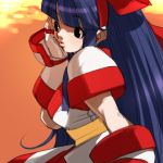  falcoon hairband japanese_clothes long_hair nakoruru ribbon samurai_spirits sketch 