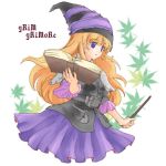  1girl blonde_hair blue_eyes book grimgrimoire hat lilet_blan lillet_blan long_hair nippon_ichi solo wand witch witch_hat wizard_hat 