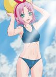  ball beachball bikini hairband haruno_sakura naruto okiyumi_kase pink_hair short_hair swimsuit 