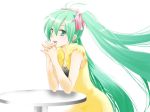  green_eyes green_hair hands_clasped hatsune_miku kiri_nada long_hair twintails very_long_hair vocaloid 