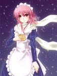  piku pink_hair red_eyes scarf shakugan_no_shana short_hair snow wilhelmina_carmel 