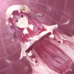  1girl book bookshelf crescent hat library patchouli_knowledge reading solo tami touhou voile 