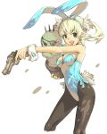  blonde_hair blue_eyes bunny_ears bunnysuit gun haku_(artist) original pantyhose rabbit_ears weapon 