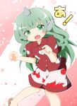  1girl green_eyes green_hair horn kariyushi_shirt komano_aun long_hair paw_pose senba_chidori shorts touhou very_long_hair 