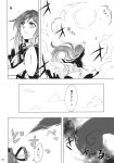  2girls bead_necklace beads comic danmaku gradient_hair greyscale hair_ornament hair_rings hair_stick highres hijiri_byakuren jewelry kakao_(noise-111) kaku_seiga long_hair monochrome multicolored_hair multiple_girls necklace page_number touhou translation_request 