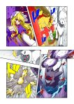  absol battle comic commentary_request crossover gengar highres noel_(noel-gunso) pokemon pokemon_(game) touhou translation_request yakumo_yukari 