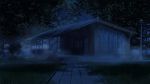  arsenixc bad_id bad_pixiv_id bench blue building collaboration commentary dark everlasting_summer fog grass highres house lamppost nature night no_humans original photorealistic scenery tree vvcephei 