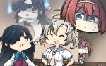  +++ 3girls :d antenna_hair ark_royal_(kantai_collection) around_corner blue_eyes bow bowtie brown_eyes closed_eyes commentary_request dated giving_up_the_ghost grey_hair hair_over_one_eye hamu_koutarou hands_on_hips hayashimo_(kantai_collection) highres hitodama indoors kantai_collection kinugasa_(kantai_collection) long_hair multiple_girls necktie open_mouth purple_hair redhead sailor_collar school_uniform serafuku shaded_face short_hair smile sweat tiara trembling triangular_headpiece 