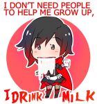  1girl beady_eyes cape chibi commentary_request english iesupa milk redhead ruby_rose rwby solo vomiting 
