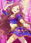  brown_hair dress kasumi_yozora long_hair purple_eyes 